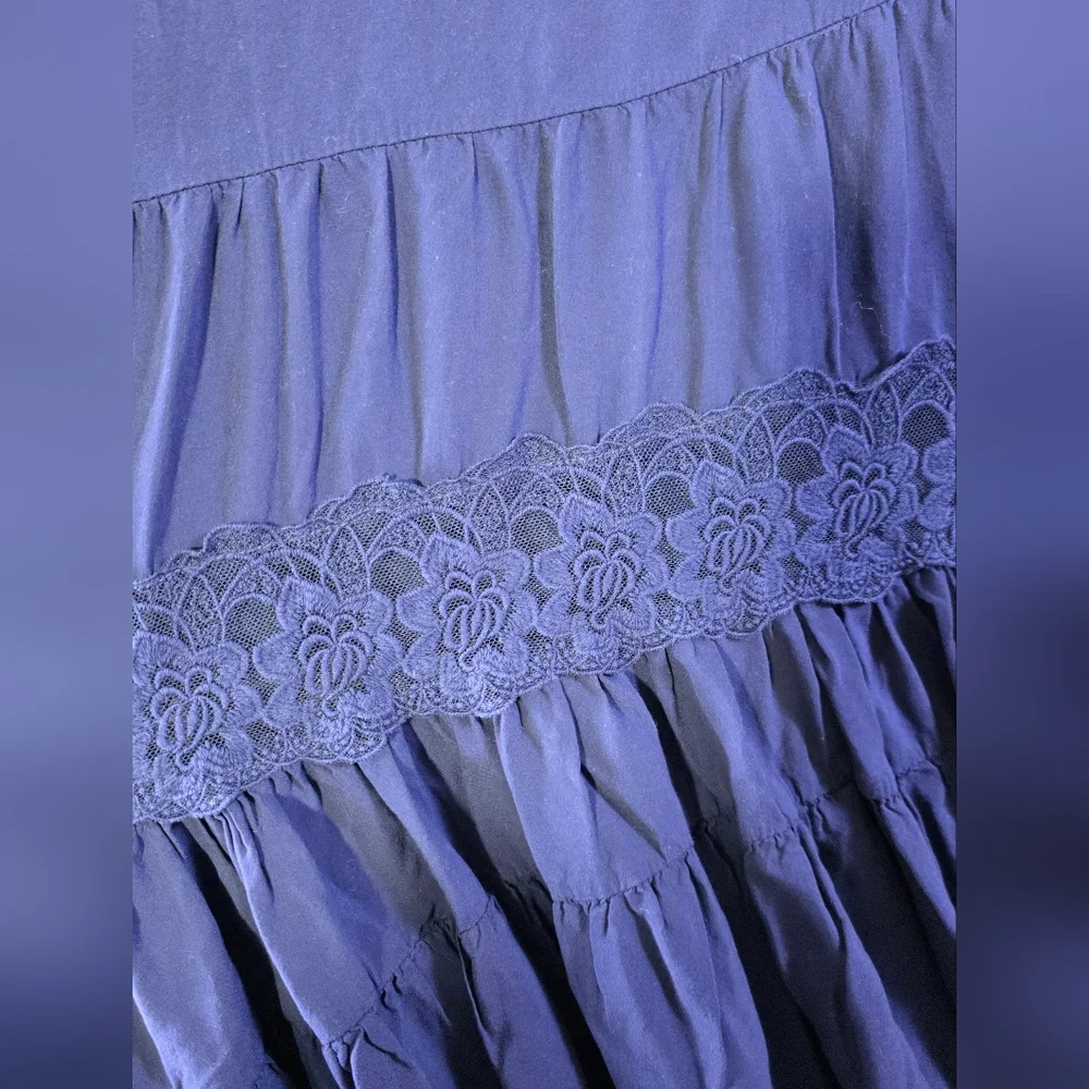 Altar'd State Navy Knit Boho Tiered Midi Dress Sz Small - Picture 11 of 11